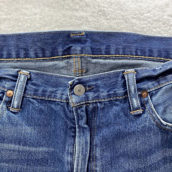 Polo Ralph Lauren Jeans Mens 36x32 Blue Slim Straight Fit Medium Fade Wash Denim - Picture 4 of 13